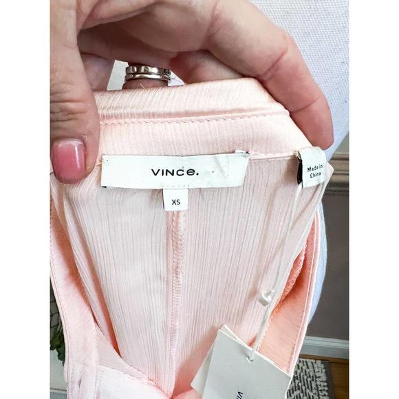 Vince Pink Smocked Waist Shirt Dress Size XS NWT - Picture 4 of 6